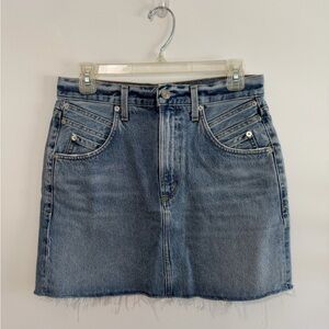 Agolde Blue Denim Mini Skirt